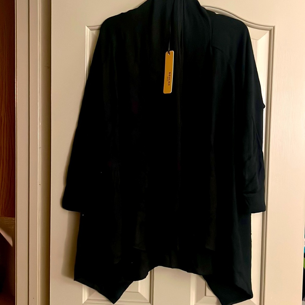 Black Beaulah long sweater, multiple sizes available.